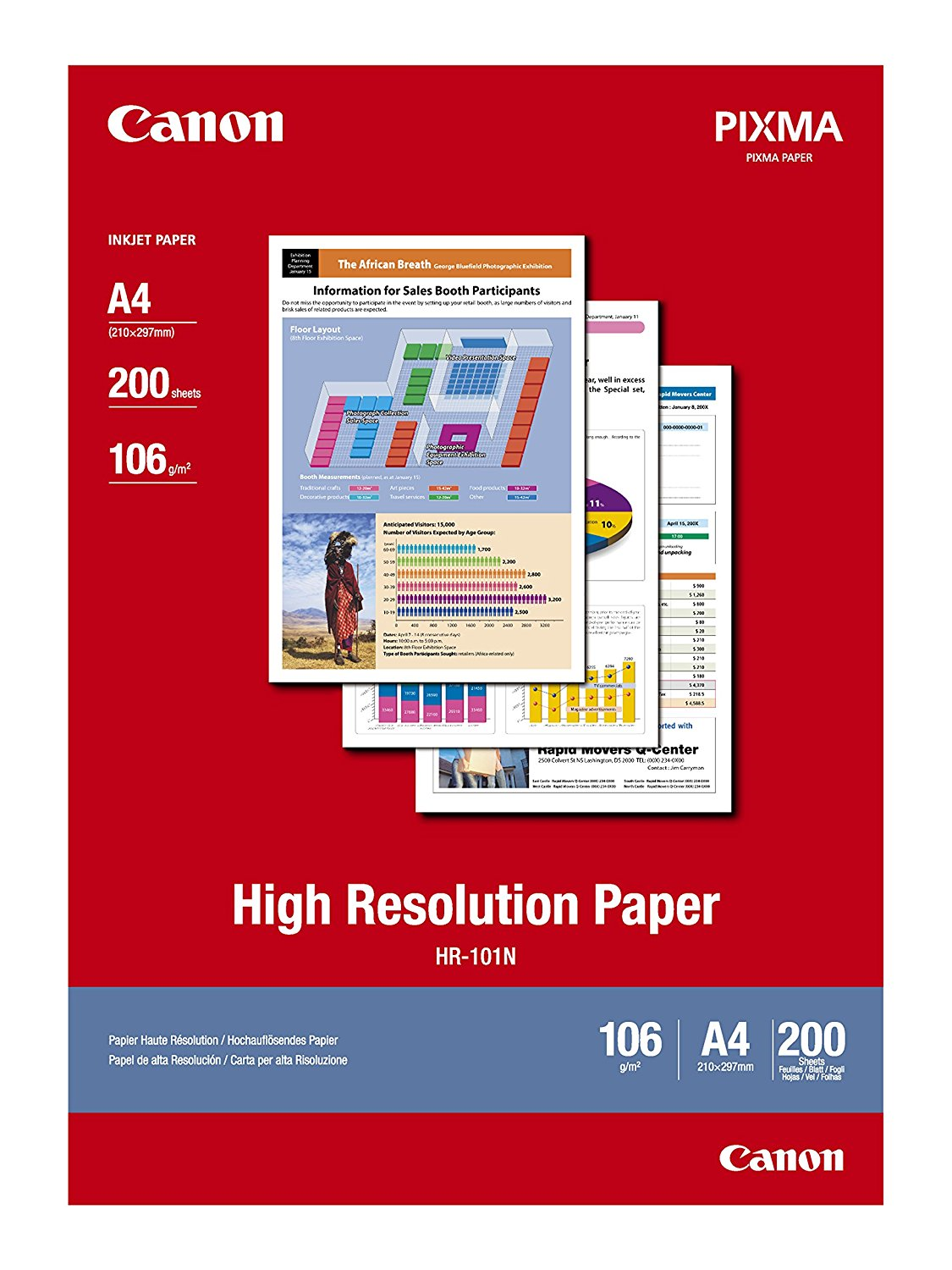 Paper Canon HR101 High Resolution Paper | 106g | A4 | 200sheets foto papīrs