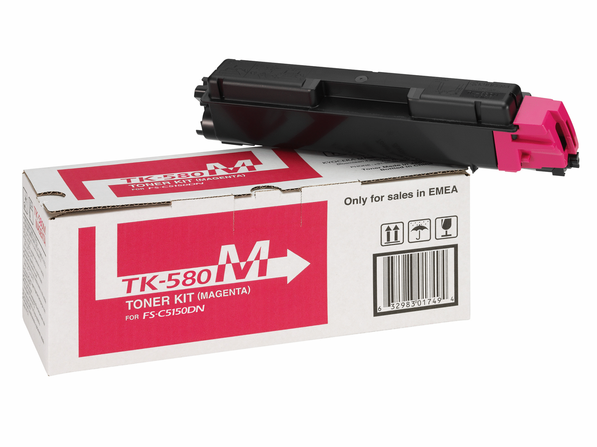 Toner Kyocera TK-580M | 2800 pages | Magenta | ECOSYS P6021cdn FS-C5150 toneris