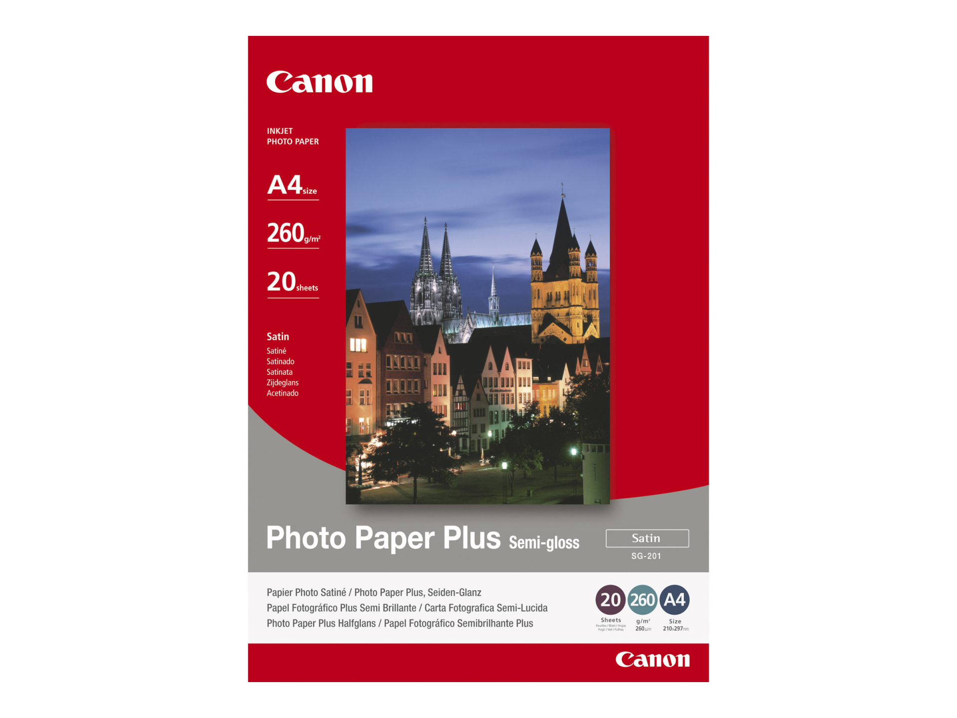 Paper Canon SG201 Photo Paper Plus Semi-glossy | 260g | A4 | 20sheets foto papīrs