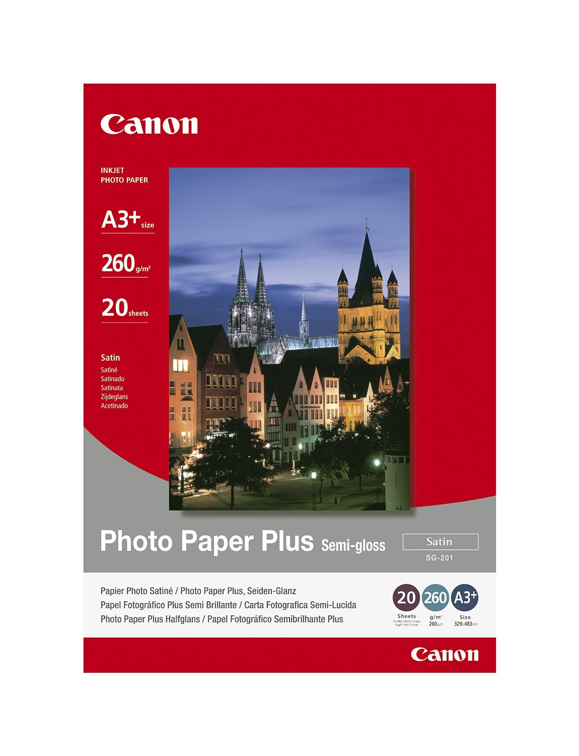 Paper Canon SG201 Photo Paper Plus Semi-glossy | 260g | A3+ | 20sheets foto papīrs