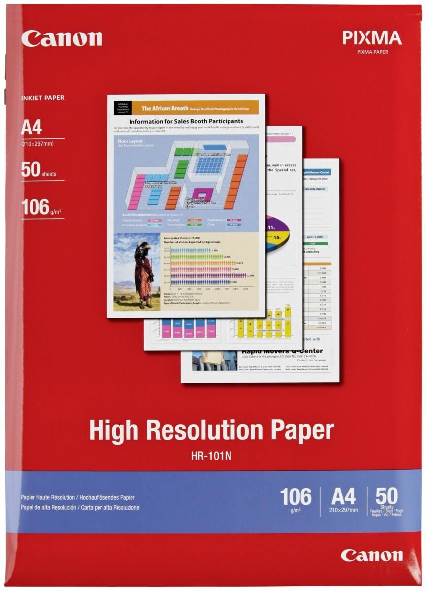 Paper Canon HR101 High Resolution Paper | 106g | A4 | 50sheets foto papīrs