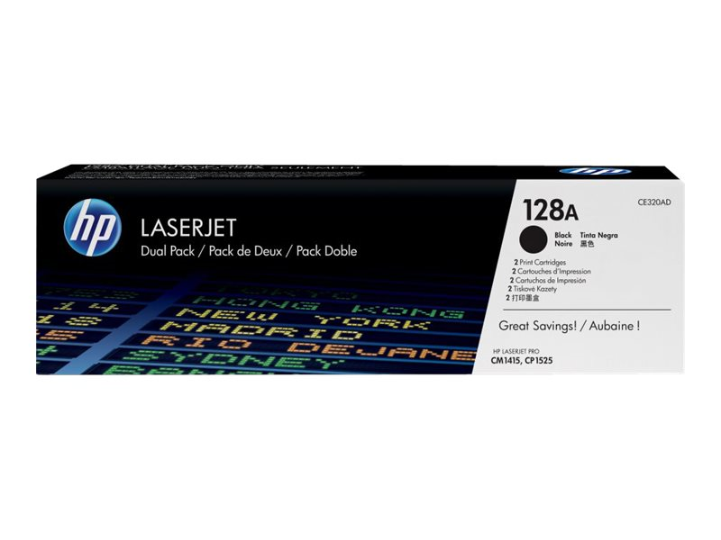 HP 128A black dual pack | 2x2000pgs | LaserJet Pro CP1525/CM1415fn MFP toneris