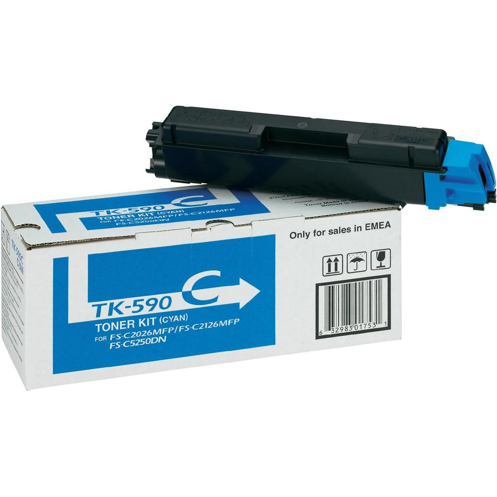 Toner Kyocera TK-590C| 5000 pages | Cyan | M6026cdn FS-C2026MFP C2126MFP toneris