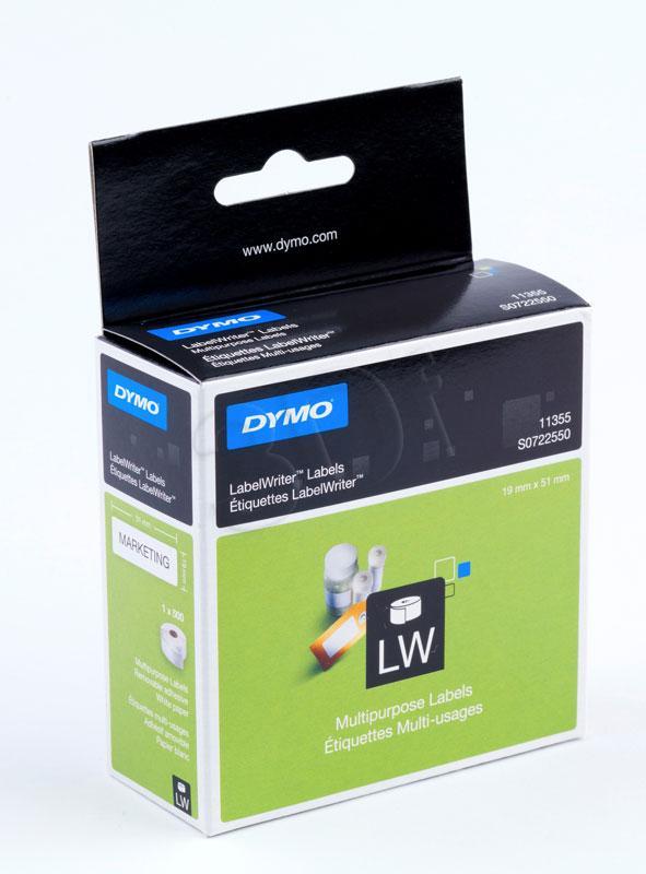 DYMO S0179410, 11355 Removable Multi purpose 19mm x 51mm 6-pack biroja tehnikas aksesuāri