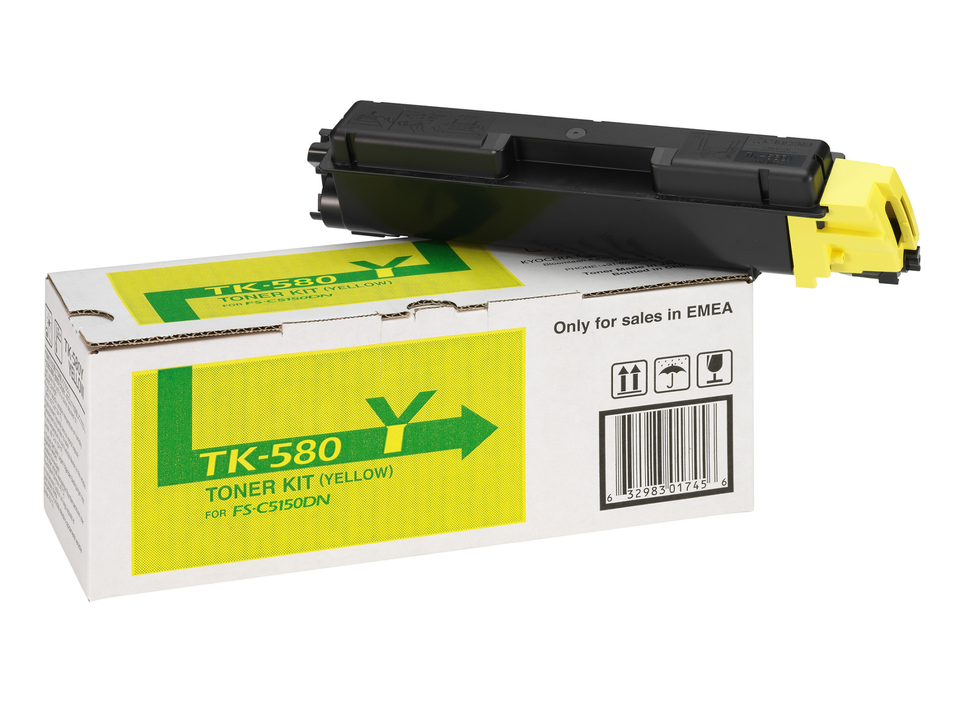 Toner Kyocera TK-580Y | 2800 pages | Yellow | ECOSYS P6021cdn FS-C5150 toneris