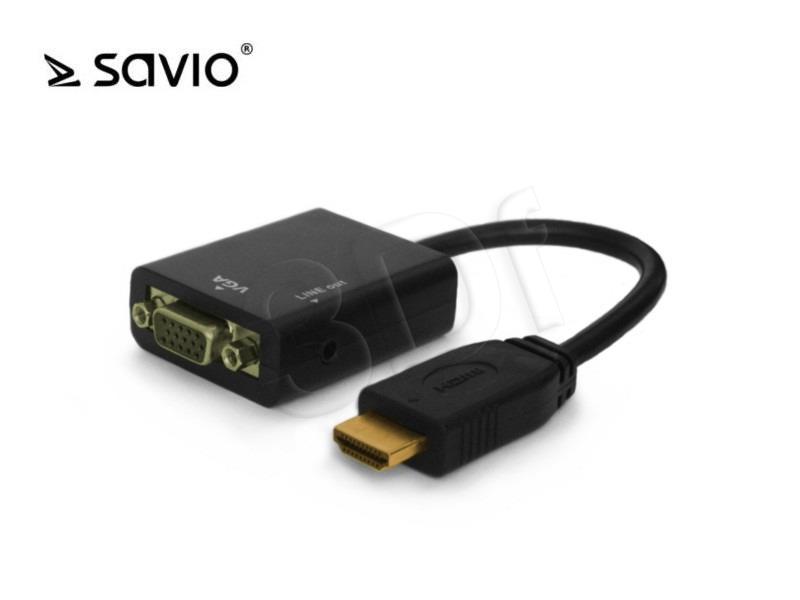 Adapter Video Savio CL-23 HDMI - VGA M-F adapteris