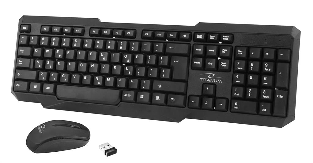 TITANUM TK108 MEMPHIS - Wireless Keyboard and Wireless Mouse USB | 2.4 GHz klaviatūra