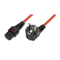 MicroConnect  IEC LOCK C13 to R/A SCHUKO 1.00mm2, 3M, ORANGE Barošanas kabelis