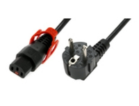 MicroConnect  IEC LOCK+ C13 to R/A SCHUKO 1.00mm2, 2M, BLACK Barošanas kabelis