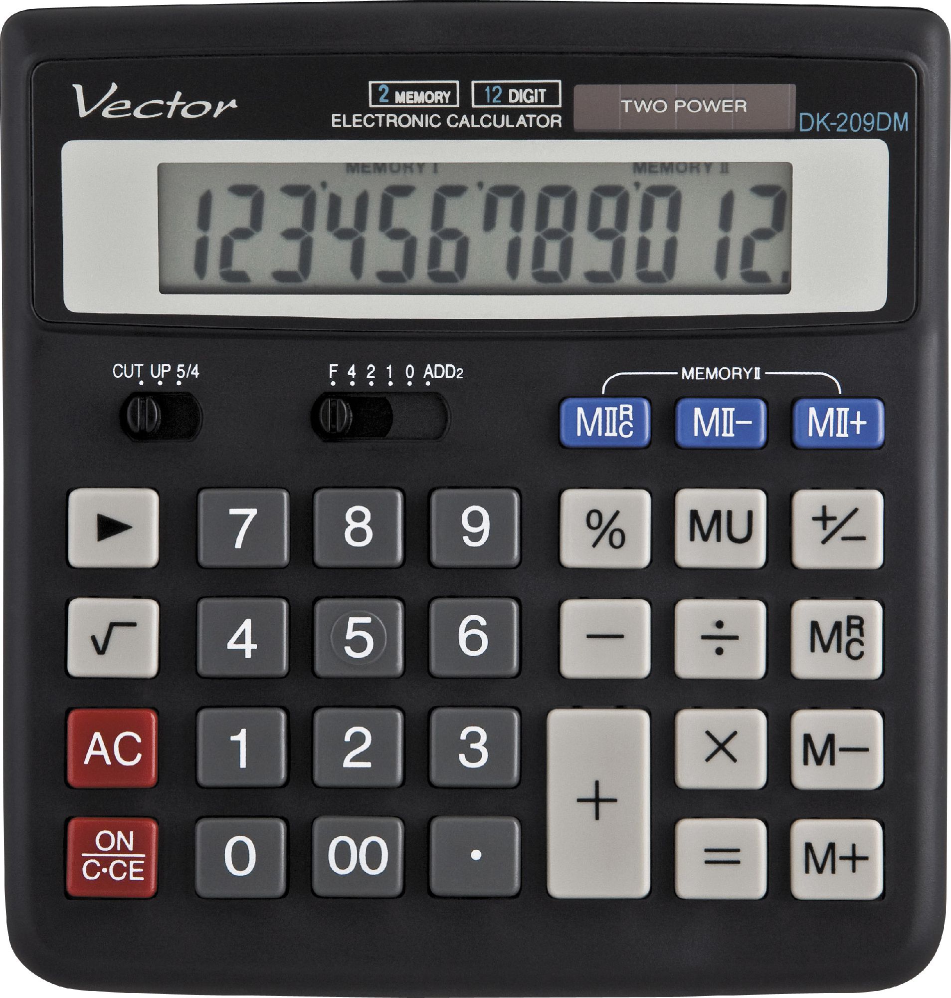 Kalkulator Vector DK-209DM (ZI5140) KAV DK-209DM BLK (5904329487311) kalkulators