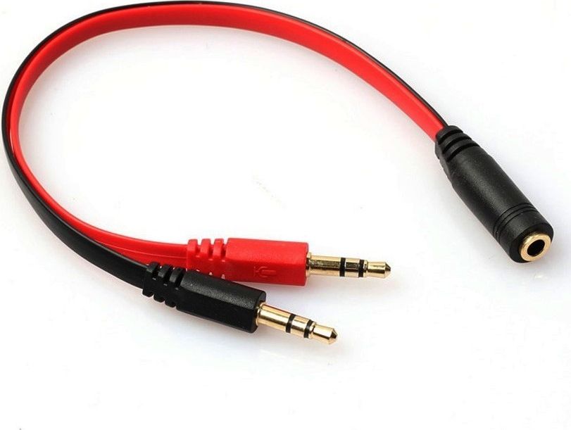 Mozos Jack 3.5mm - Jack 3.5mm x2 0.2m red cable (ASM-2)