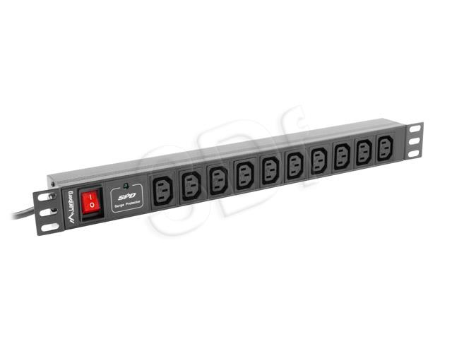 Surge protector Rack PDU 1U 10x C13 2m elektrības pagarinātājs