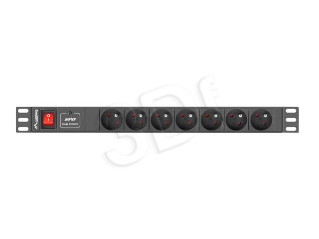 Surge protector Rack PDU 1U 7x PL 2m 16A black elektrības pagarinātājs