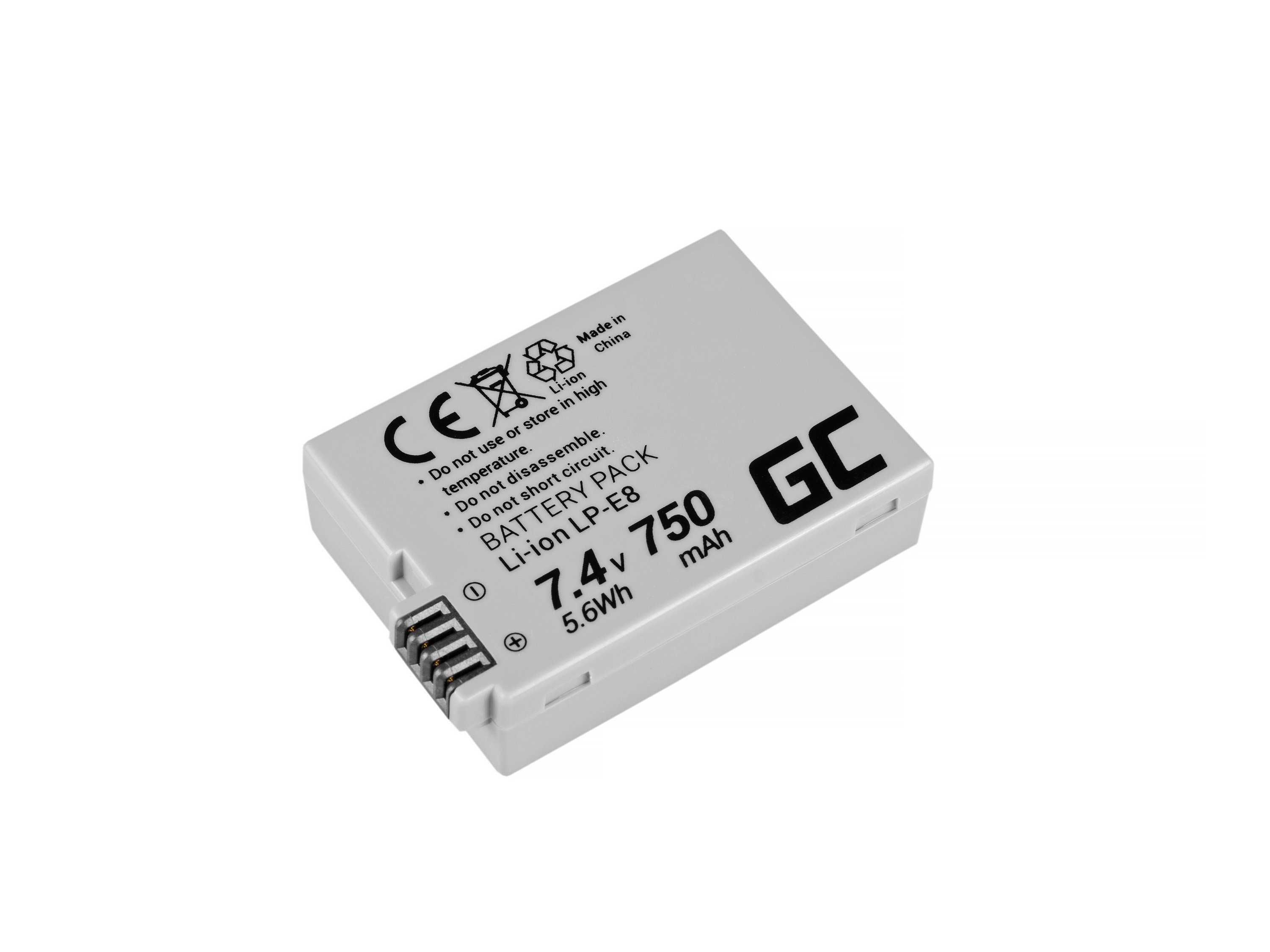 Battery Green Cell LP-E8 ® for Canon EOS Rebel T2i, T3i, T4i, T5i, EOS 600D, 550 Baterija