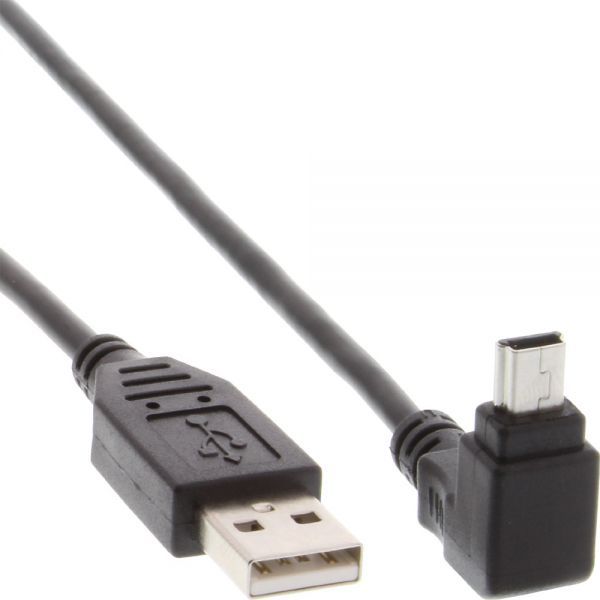 Kabel USB InLine miniUSB (katowy) 1.5m Czarny (34115) USB kabelis