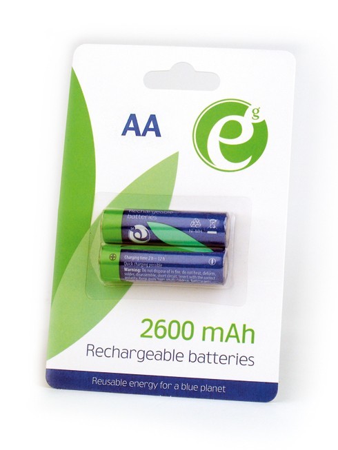 Gembird Rechargeable battery Ni-MH AA 2600mAh/2pcs/blister Baterija