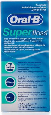 Oral-B Super Floss (U) nic dentystyczna 50 odcinkow 7894 (4103330017369) mutes higiēnai