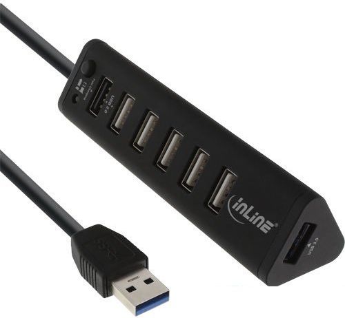 InLine Hub - Smart - 1 x SuperSpeed USB 3.0 + 6 x USB 2.0 + 1 x USB USB centrmezgli