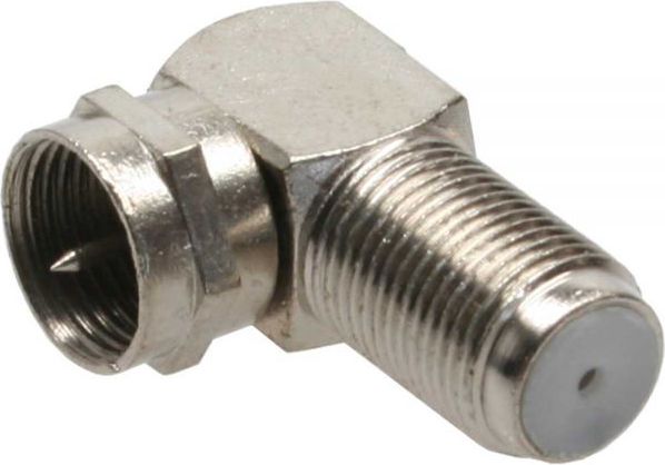 InLine F-Plug angled 90 degrees  male to female metalized 69807 adapteris