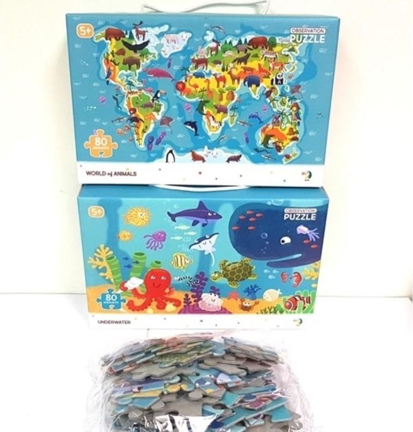 Pierot Puzzle Mapa zwierzat + Zwierzeta morskie 330152 (4820198240387) puzle, puzzle