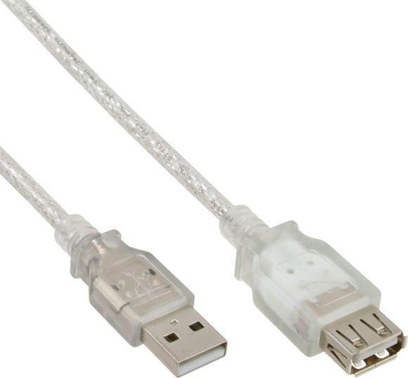 InLine 34650 0.5m USB A USB A Transparent USB Cable (34650) kabelis, vads