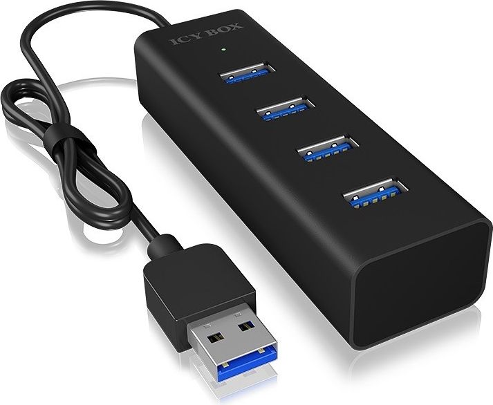 HUB USB Icy Box 4x USB-A 3.0 (NUICYUS4P000012) NUICYUS4P000012 (4250078165873) USB centrmezgli
