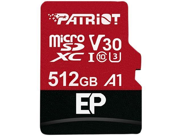 Patriot EP Series 512GB MICRO SDXC V30, up to 100MB/s atmiņas karte