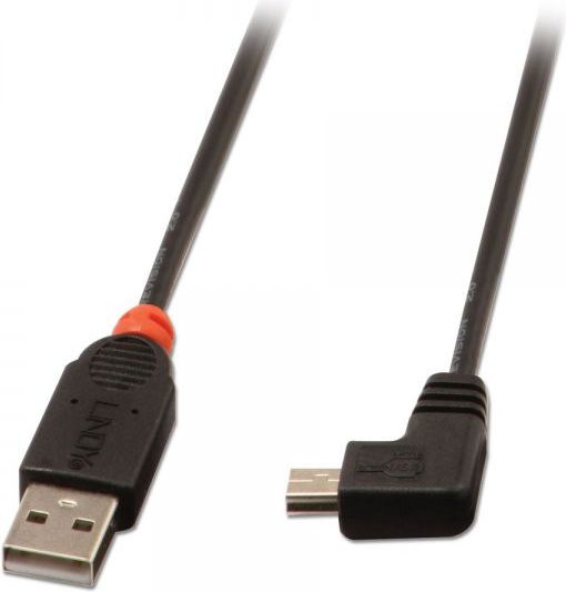 Lindy USB2.0 A/Mini-B 90 Degree 1m 4002888319713 kabelis, vads