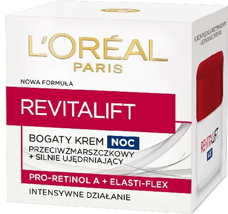 L'Oreal Paris REVITALIFT Krem na noc przeciwzmarszczkowy - ujedrniajacy 50 ml 0221518 (3600010006725) kosmētika ķermenim