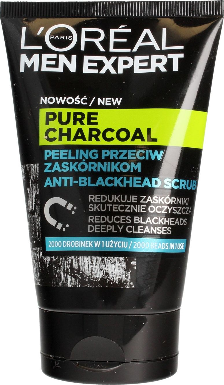 L'Oreal Paris L'OREAL_Men Expert peeling przeciw zaskornikom Pure Power Charcoal 100ml 3600523708154 (3600523708154) kosmētika ķermenim