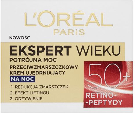 L'Oreal Paris Ekspert Wieku 50+ Krem ujedrniajacy na noc 50ml 0278231 (3600522550150) kosmētika ķermenim