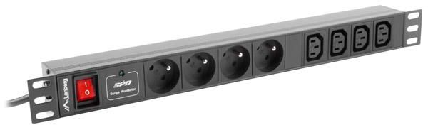 Lanberg Surge protector Rack PDU 1U 10A 4X 230V PL 4X IEC C13 2m C14 black elektrības pagarinātājs