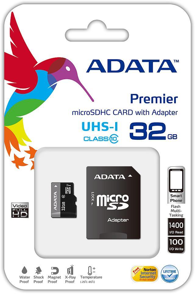 Karta MicroSD ADATA 32GB (AUSDH32GUICL10-RA1) atmiņas karte