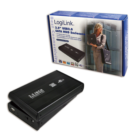 Logilink 3.5 SATA  drive case, USB 2.0  black, Aluminium piederumi cietajiem diskiem HDD