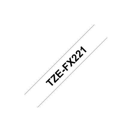 Brother TZ-EFX221, 9mm black on white flexible tape