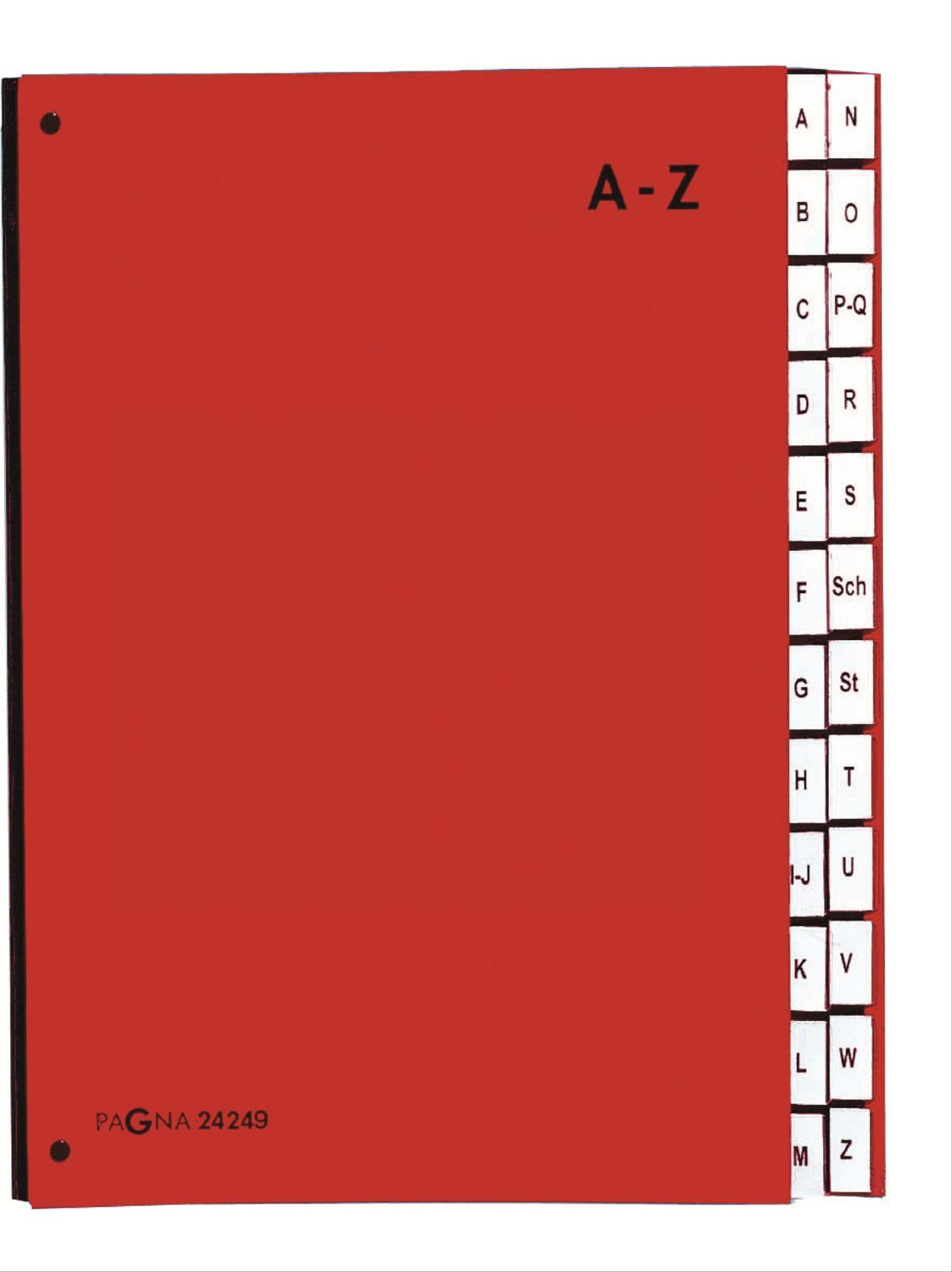 PAGNA Pultordner Color 24 Facher A-Z rot papīrs