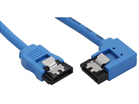  InLine Kabel SATA 6Gb/s okragly, oplywowy, prawy katowy 90 , z zatrzaskami, Cyan 0.5m (27705R) kabelis datoram