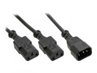 InLine Power power cable Cloverleaf power cable Type F 1x IEC-C14 to 2x IEC-C13 1m kabelis datoram