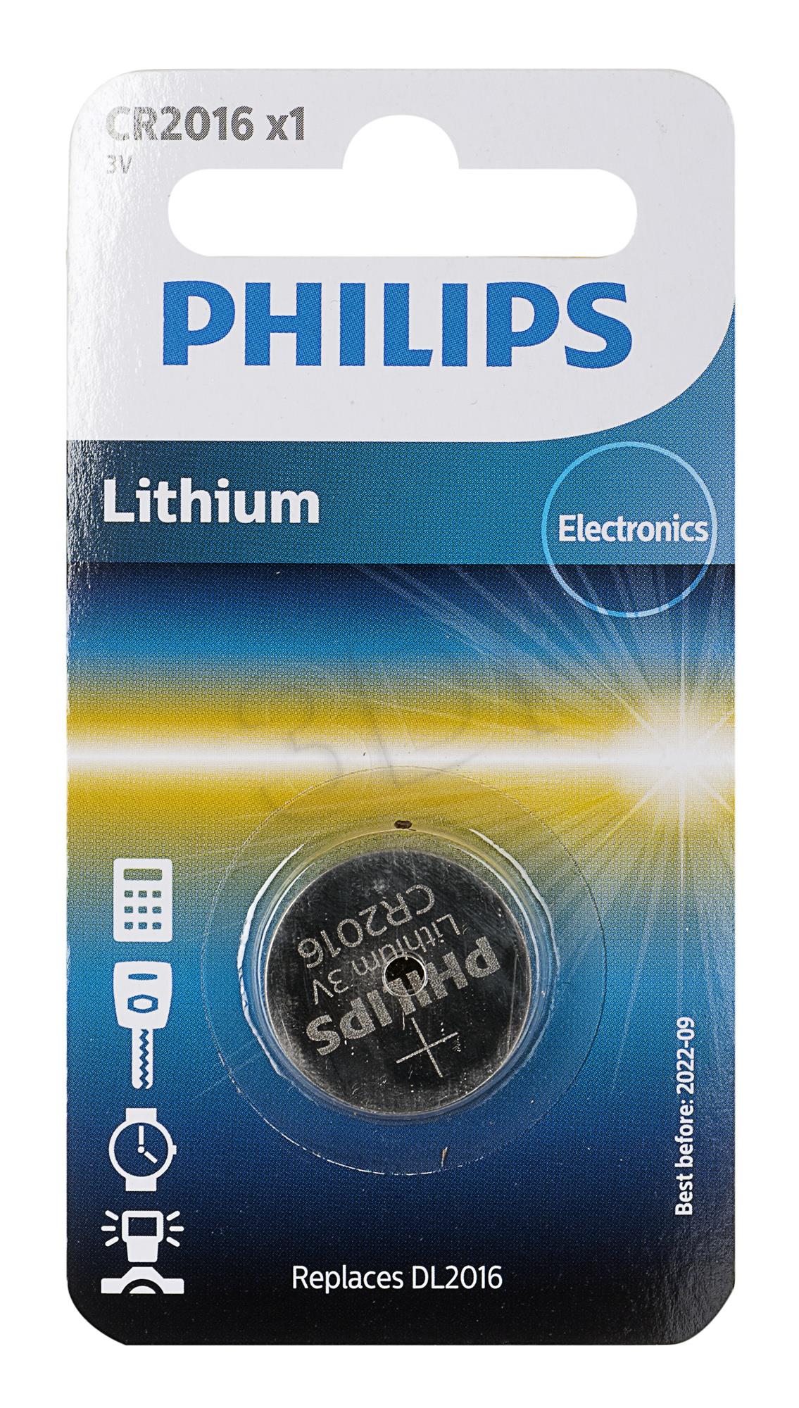 PHILIPS LITHIUM BATTERY CR2016 3V (1PCS) Baterija