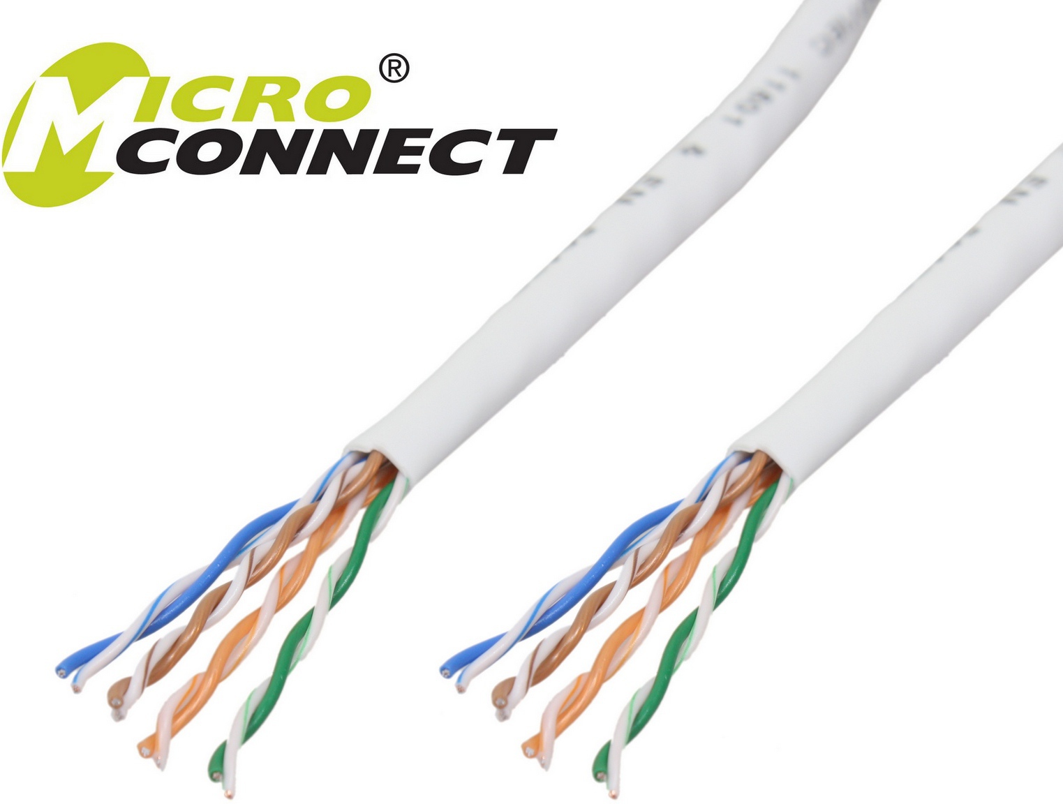 MicroConnect U/UTP CAT6 305m Grey PVC Solid AWG24/1, CCA kabelis, vads