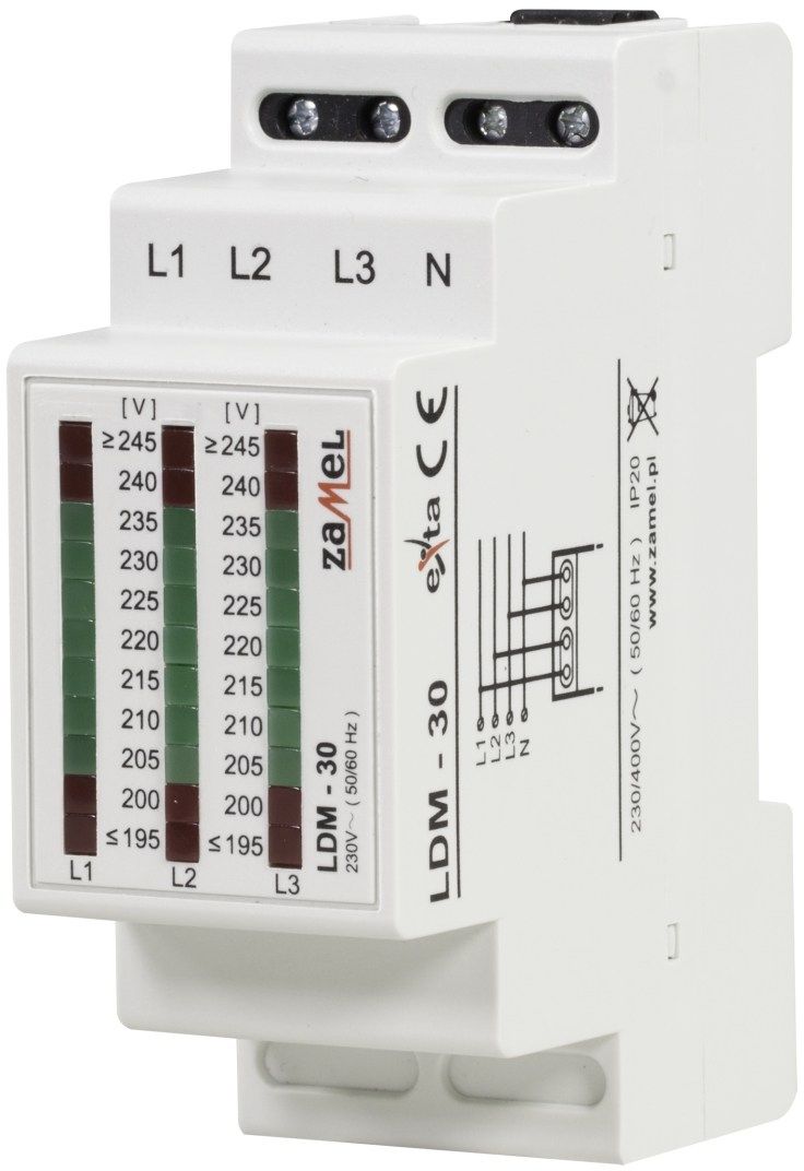 Zamel Wskaznik napiecia modulowy 3-fazowy L1-N/L2-N/L3-N 195-245V (EXT10000031)