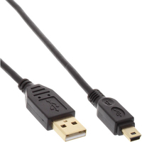 Kabel USB InLine USB A/Mini USB 5pin, 1.5m, Black (31815P) USB kabelis