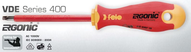 Felo Wkretak Torx TX15 Ergonic 400 VDE izolowany 1000V 100 x 3,5mm (41815390) 41815390 (4007157603715)