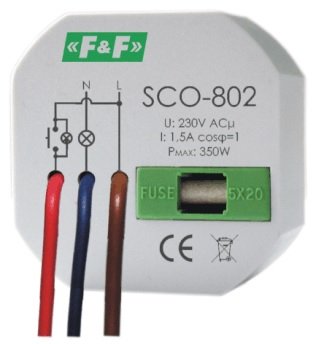 F&F Sciemniacz oswietlenia SCO-802 z pamiecia 230V AC 350W szary SCO-802 SCO-802 (5908312591139)