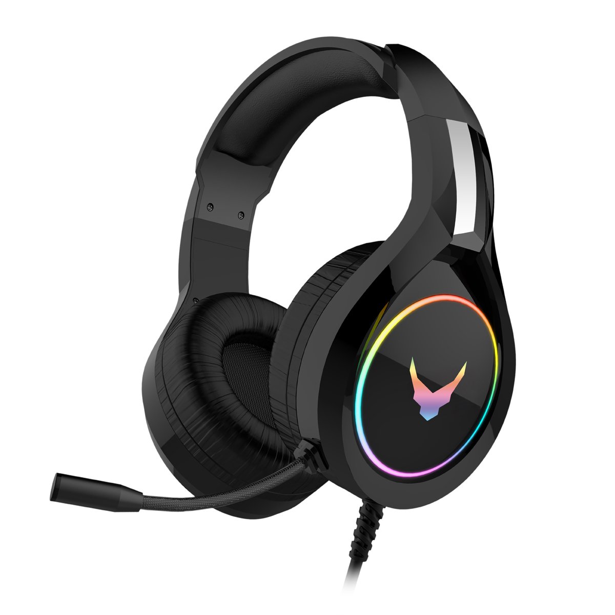 Varr VH6060B Pro Gaming Spēļu Stereo Austiņas ar Mikrofonu / LED / 3.5mm Audio un USB pieslēgumu Melnas austiņas