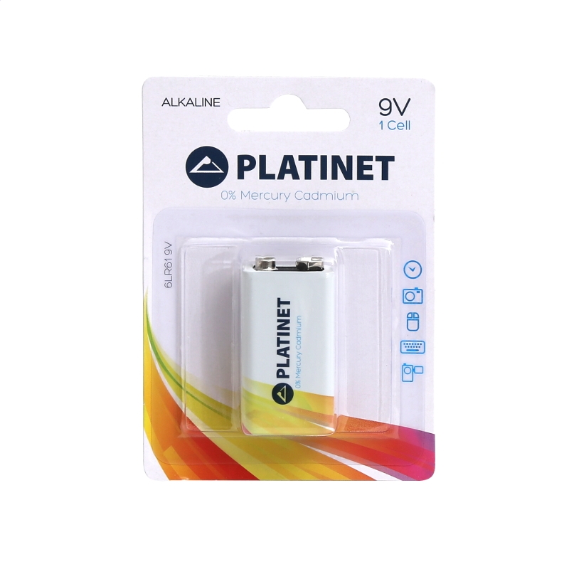 Platinet Krona 9V 1 Cell Alkaline 6LR61 6LF22 MN1604 Long Lasting Power Battery PMBL6LR61B (1pcs) aksesuārs mobilajiem telefoniem