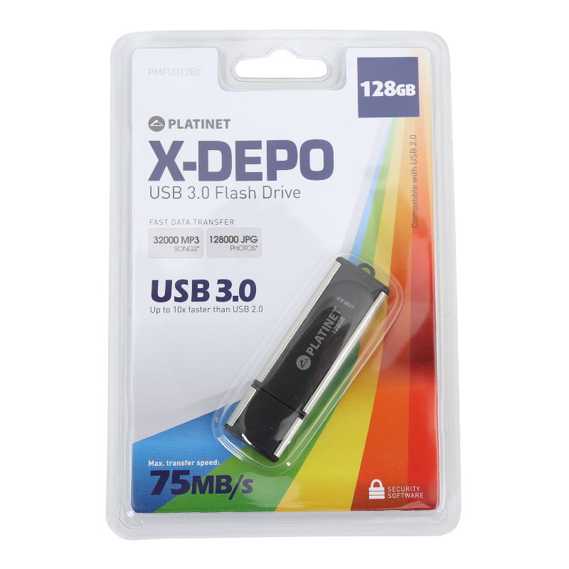Platinet X-Depo 128GB USB 3.0 czarny USB Flash atmiņa