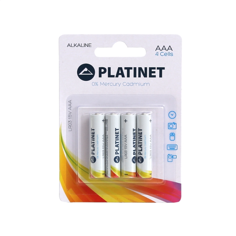 Platinet AAA LR03 1.5V Alkaline Ilgstošas darbības baterejas MN2400 (4gab.) aksesuārs mobilajiem telefoniem