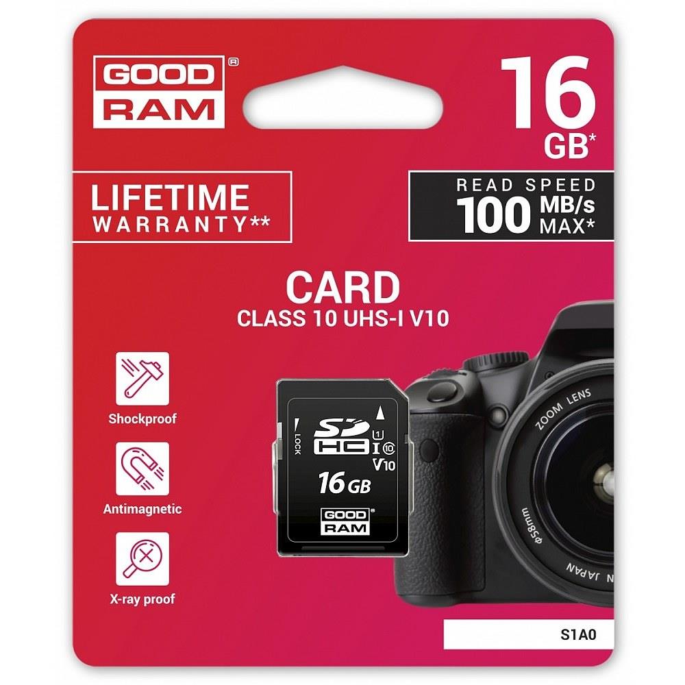 Goodram S1A0 memory card 16 GB SDHC UHS-I Class 10 atmiņas karte