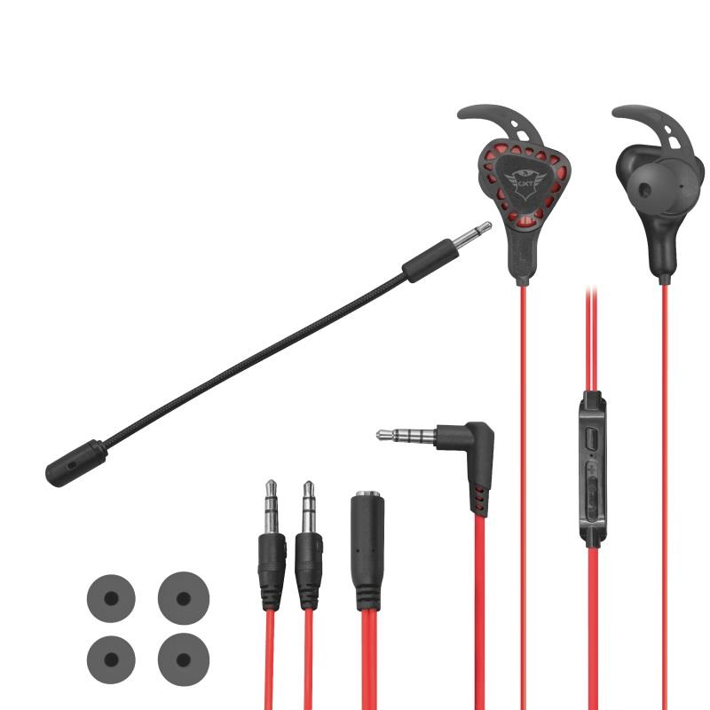 Headphones with microphone Trust GXT 408 Cobra 23029 (black and red color austiņas